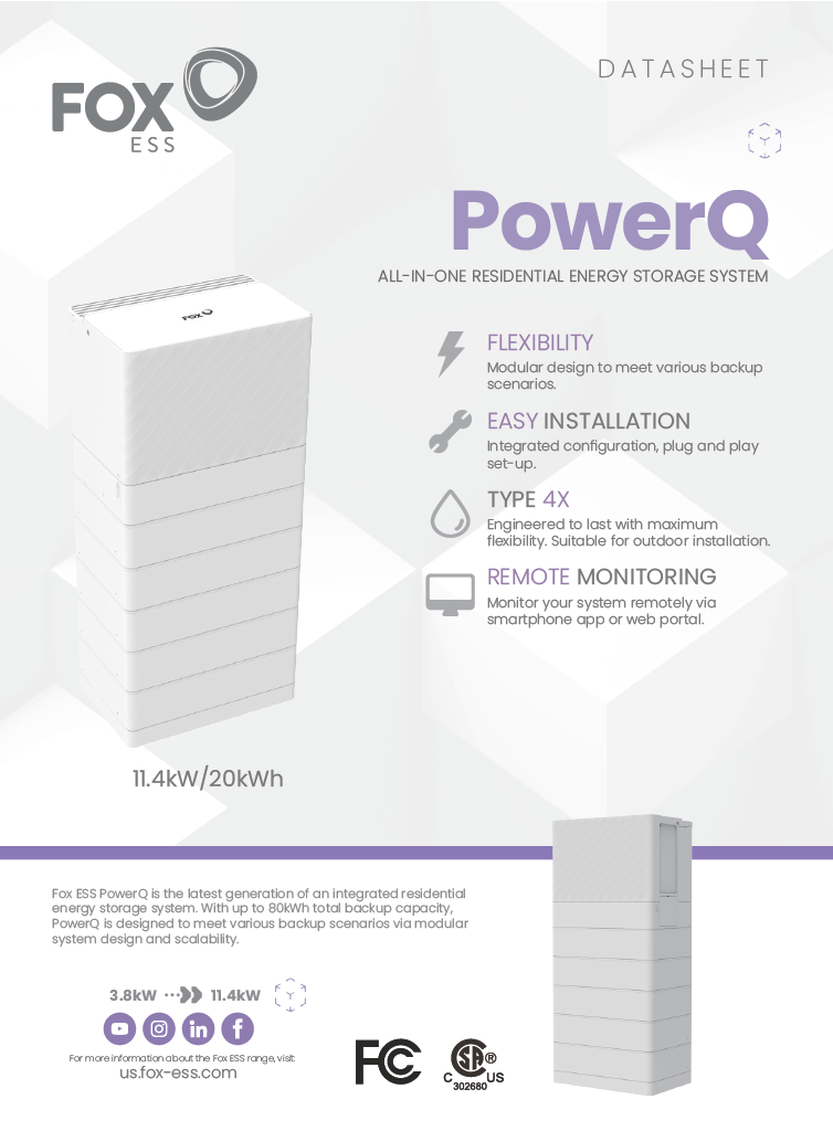 Battery Storage with Professional Installation — Fox ESS PowerQ