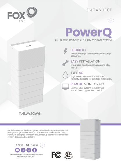 Battery Storage with Professional Installation — Fox ESS PowerQ